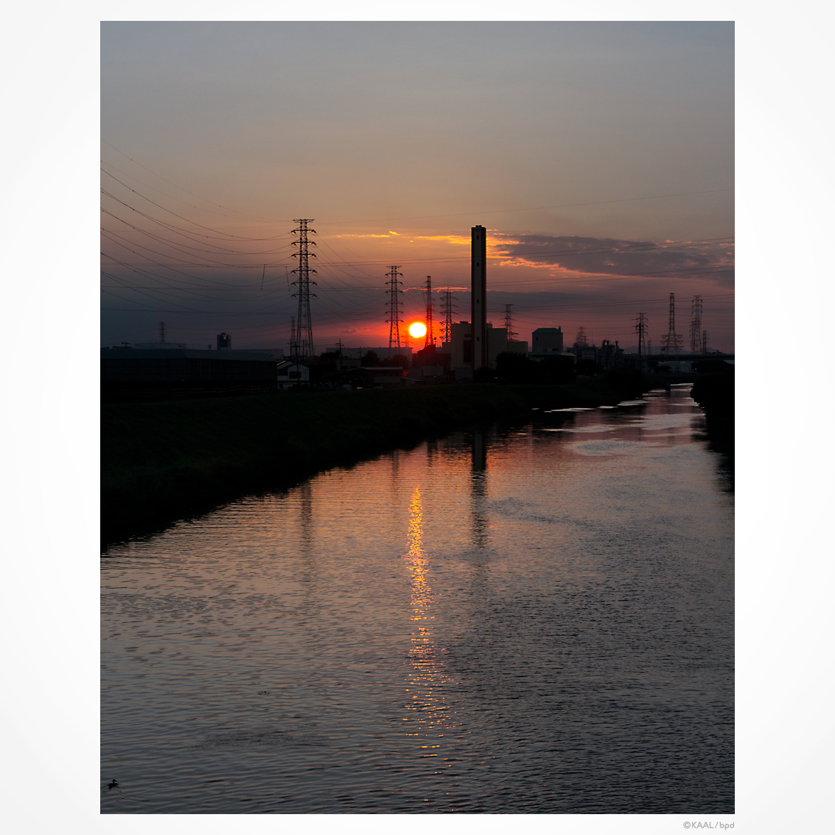 荒川河川敷の夕焼け